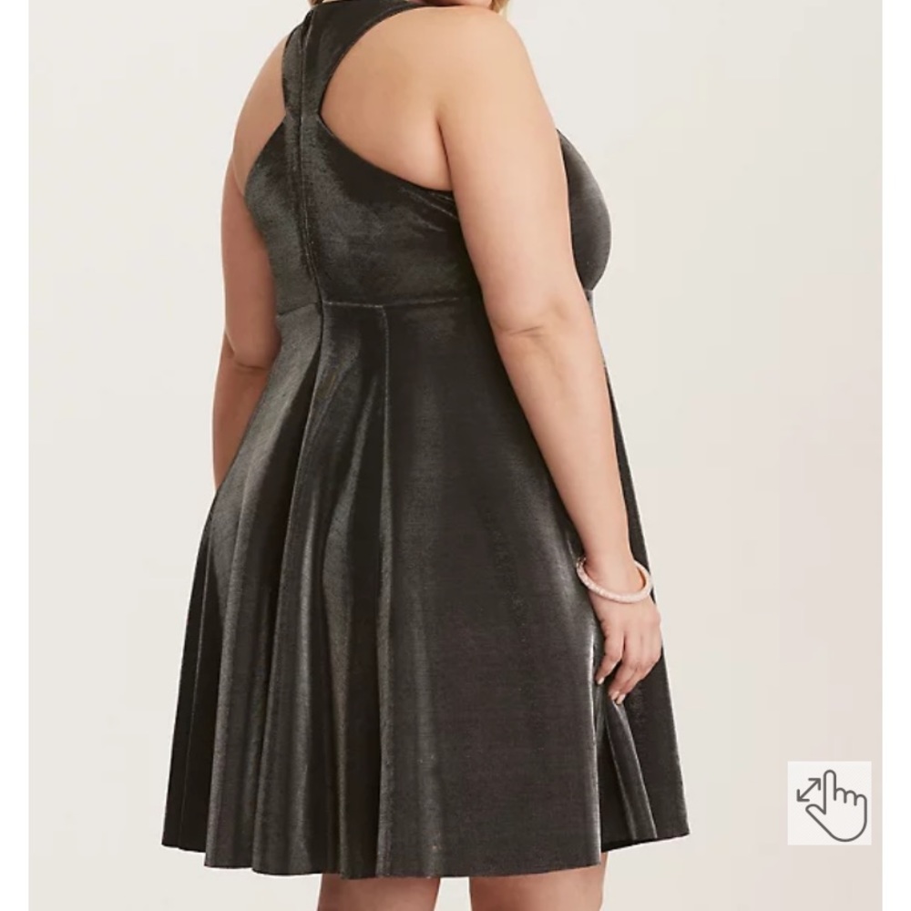 Torrid Silver Iridescent Racerback Skater Dress Plus 20